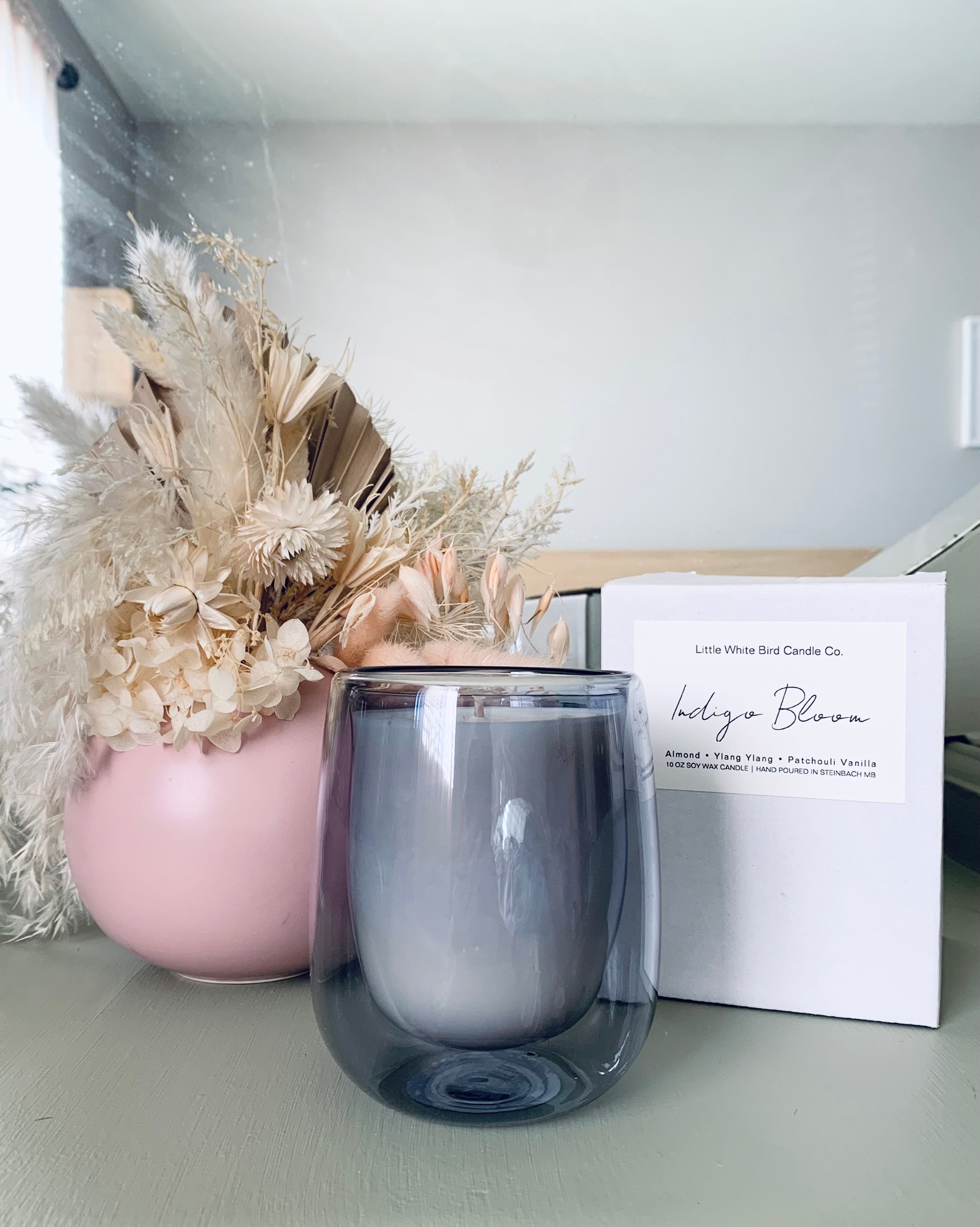 Indigo Bloom Candle • Almond • Ylang Ylang • Patchouli Vanilla