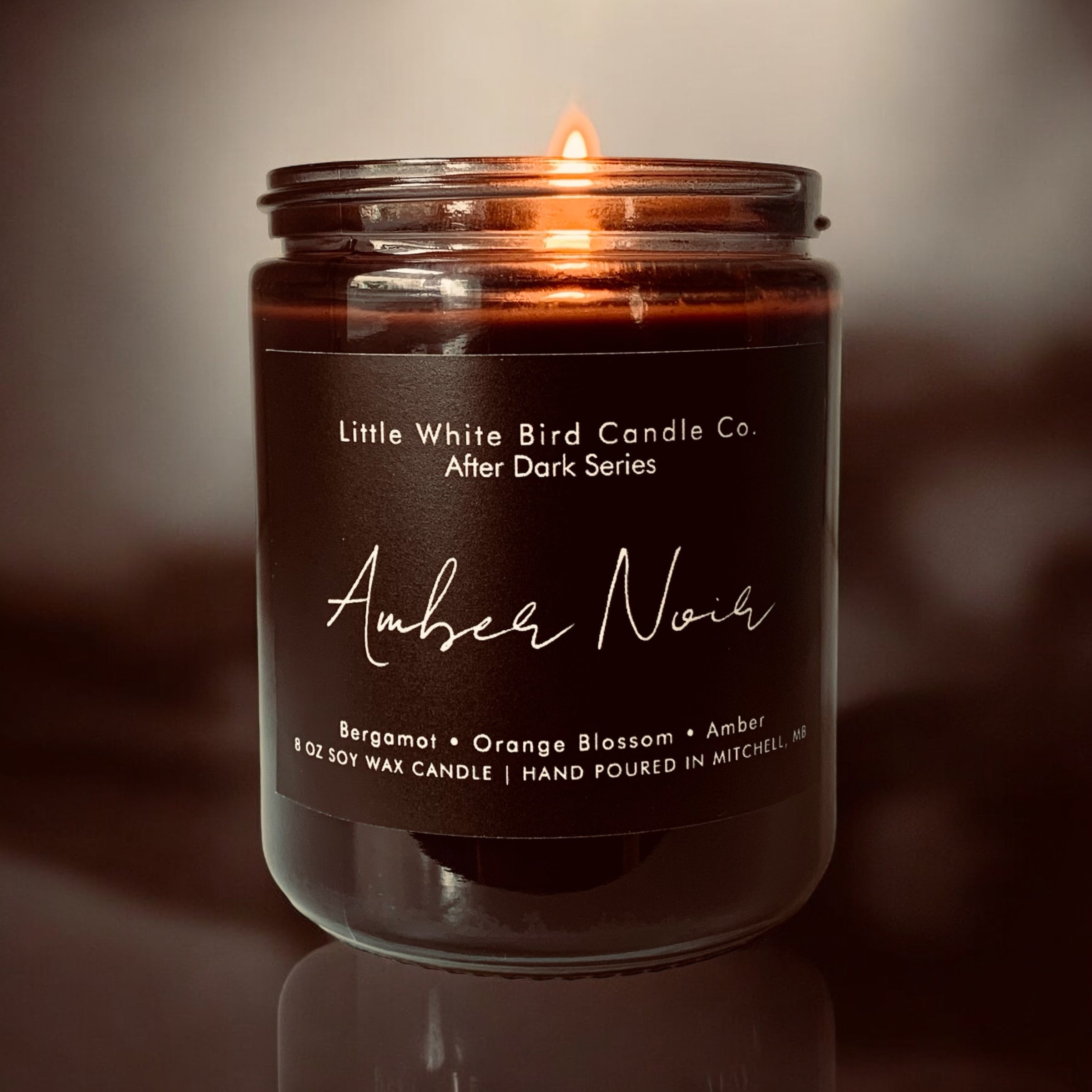 8oz Amber Noir Candle • Bergamot • Orange Blossom • Amber