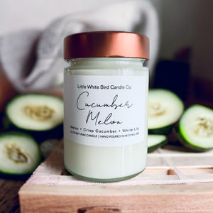 10oz Cucumber Melon Candle • Melon • Crisp Cucumber • White Lily