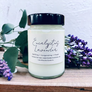 10oz Eucalyptus Lavender Candle • Uplifting • Invigorating • Fresh