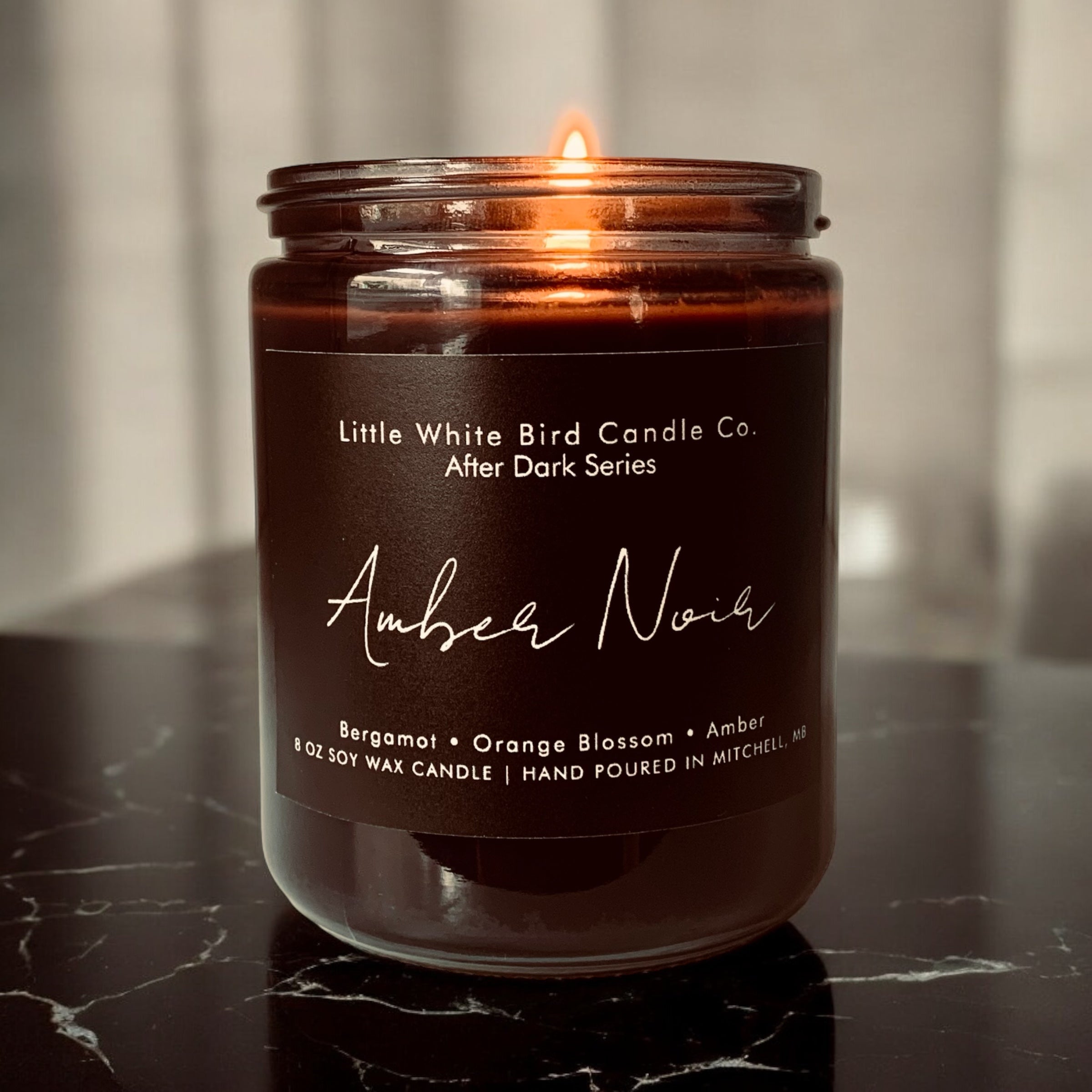 8oz Amber Noir Candle • Bergamot • Orange Blossom • Amber