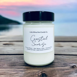 10oz Coastal Sunrise Candle • Coconut Water • Salt Water Taffy • Candied Rose