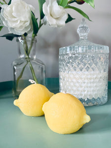 Lemon Citrus Soy Pillar Candle • Lemon Scented