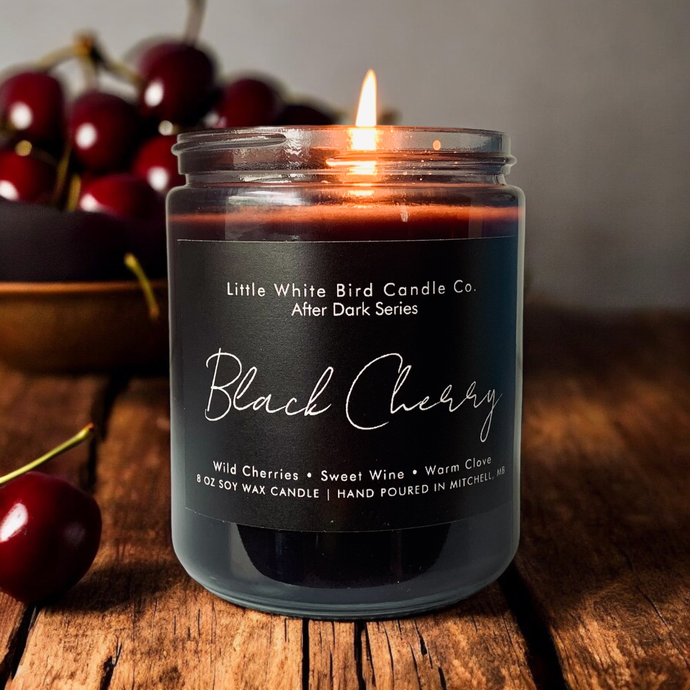 8oz Black Cherry Candle • Wild Cherries • Sweet Wine • Warm Clove