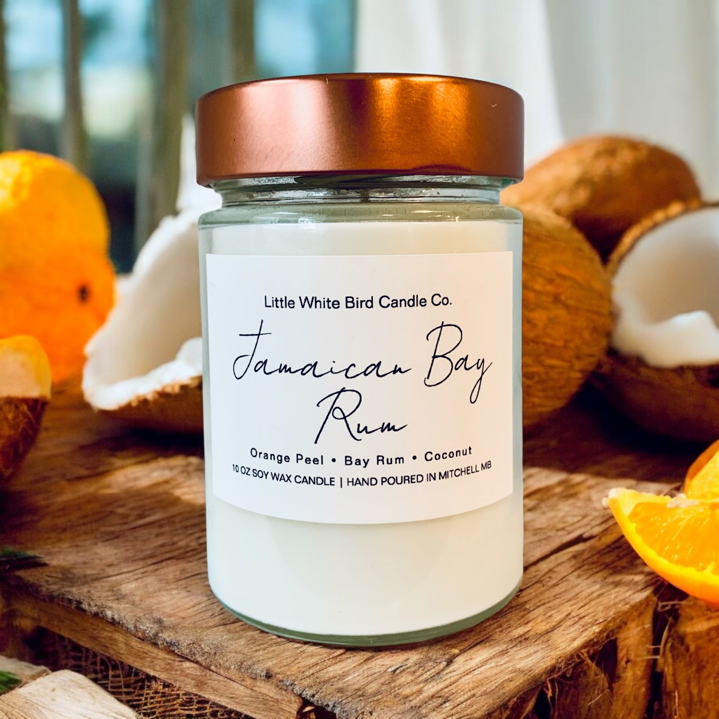 10oz Jamaican Bay Rum Candle • Orange Peel • Bay Rum • Coconut