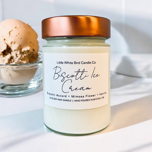 10oz Biscotti Ice Cream Candle • Biscotti Accord • Mimosa Flower • Vanilla