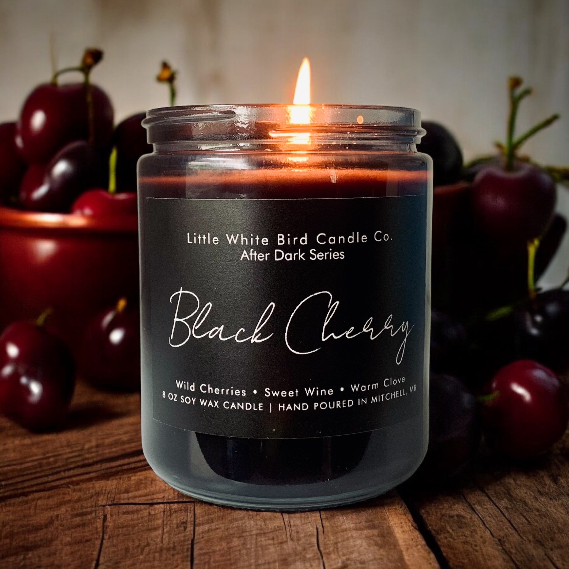 8oz Black Cherry Candle • Wild Cherries • Sweet Wine • Warm Clove