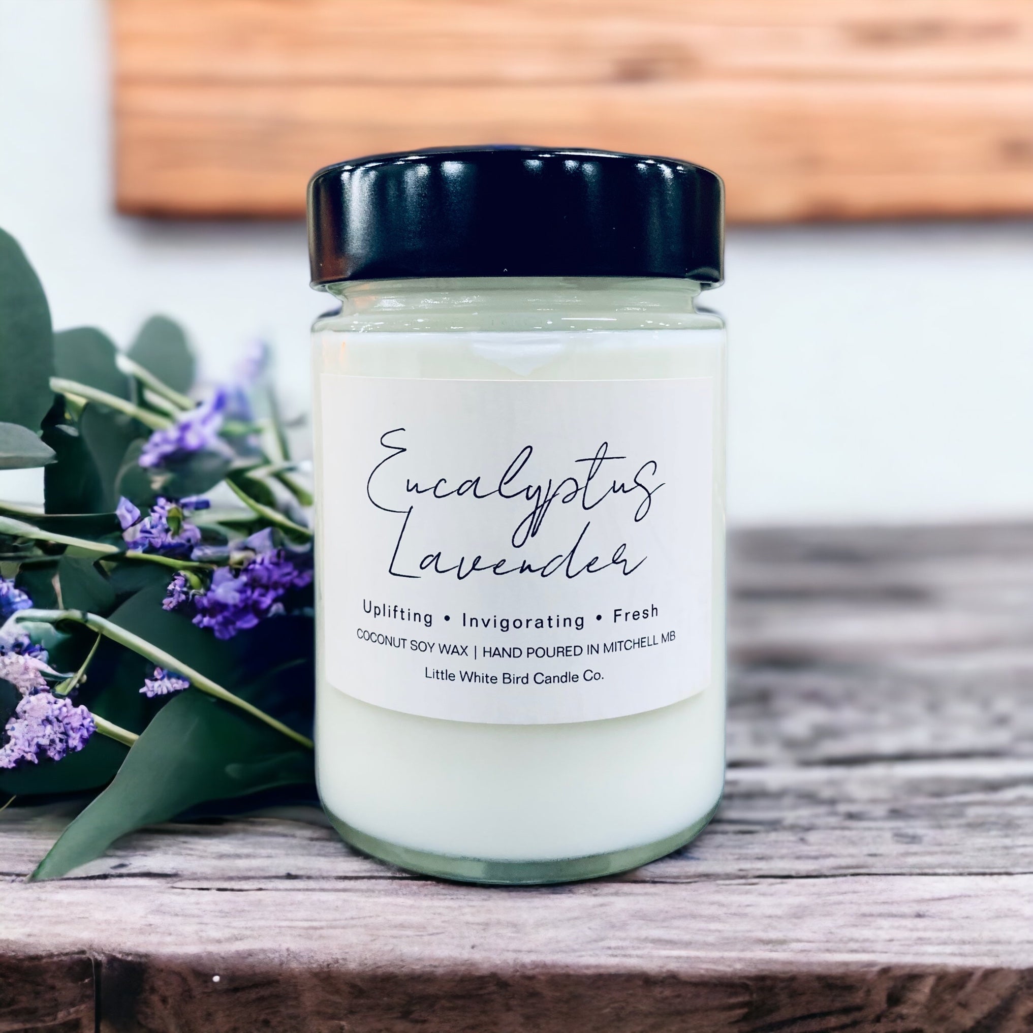 10oz Eucalyptus Lavender Candle • Uplifting • Invigorating • Fresh