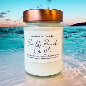 10oz South Beach Crush Candle • Kiwi • Hibiscus • Black Coconut Wood