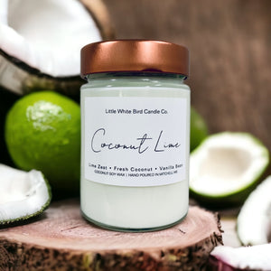 10oz Coconut Lime Candle • Lime Zest • Fresh Coconut • Vanilla Bean