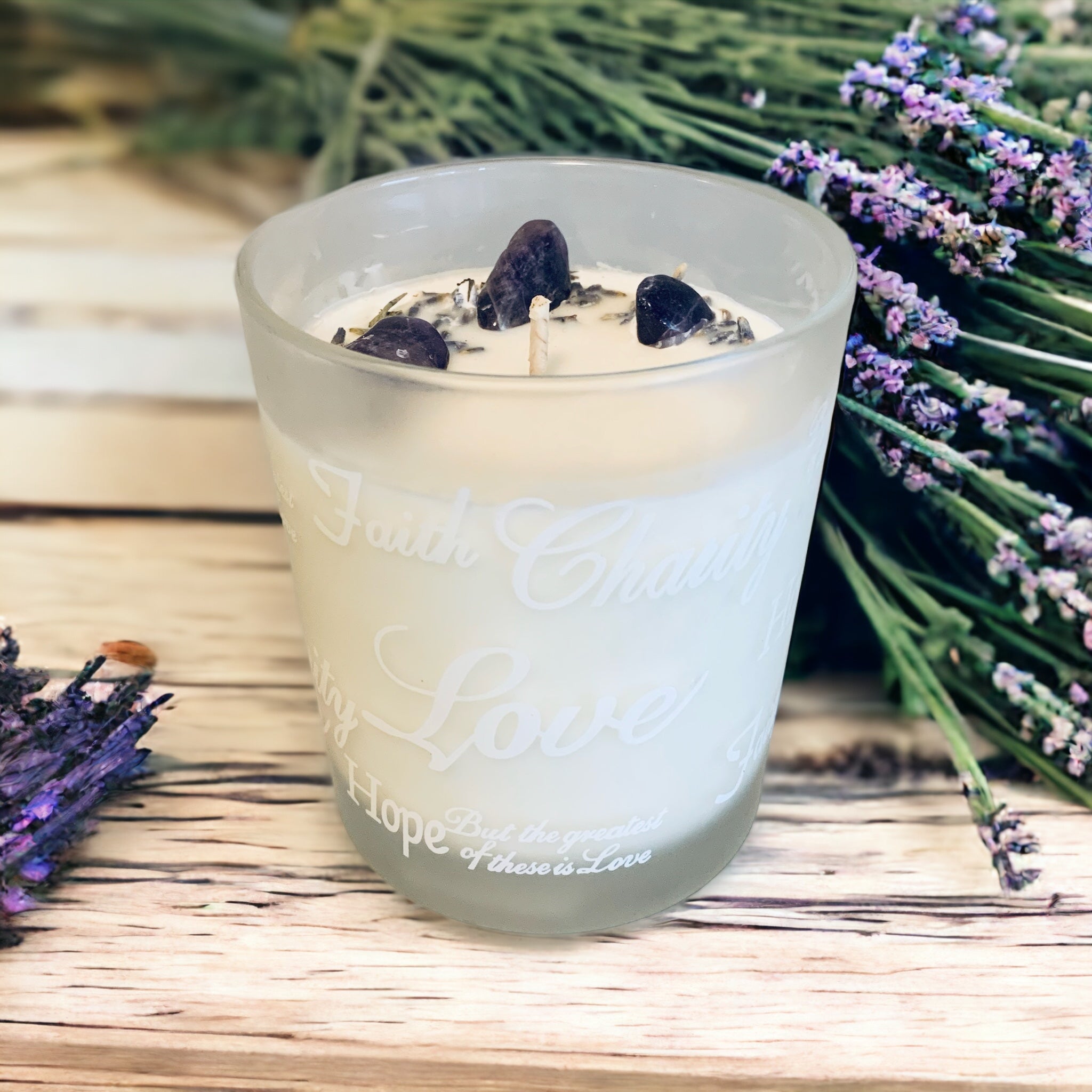 10oz Relaxation Essential Oil Candle • Thrifted Vessel • Lavender • Citrus • Olibanum