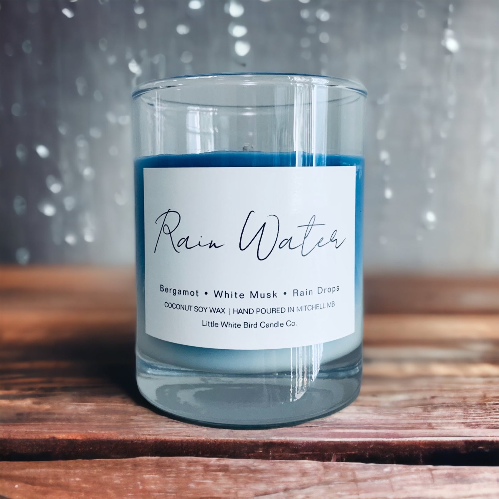 10oz Rain Water Colour Melt Candle • Bergamot • White Musk • Dew Drops