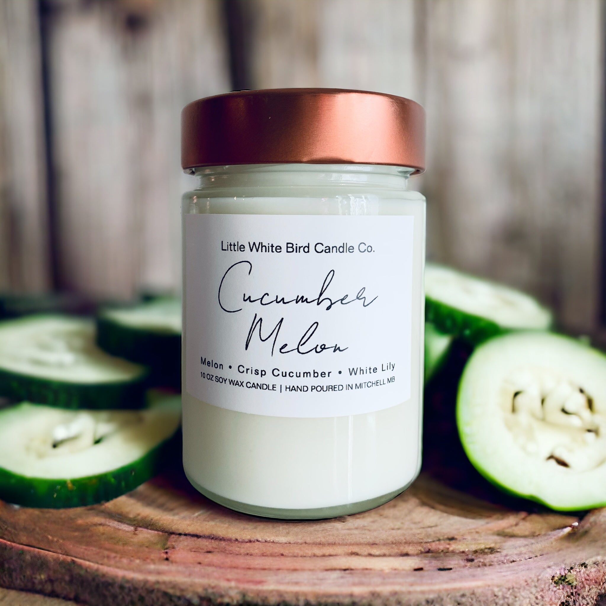 10oz Cucumber Melon Candle • Melon • Crisp Cucumber • White Lily