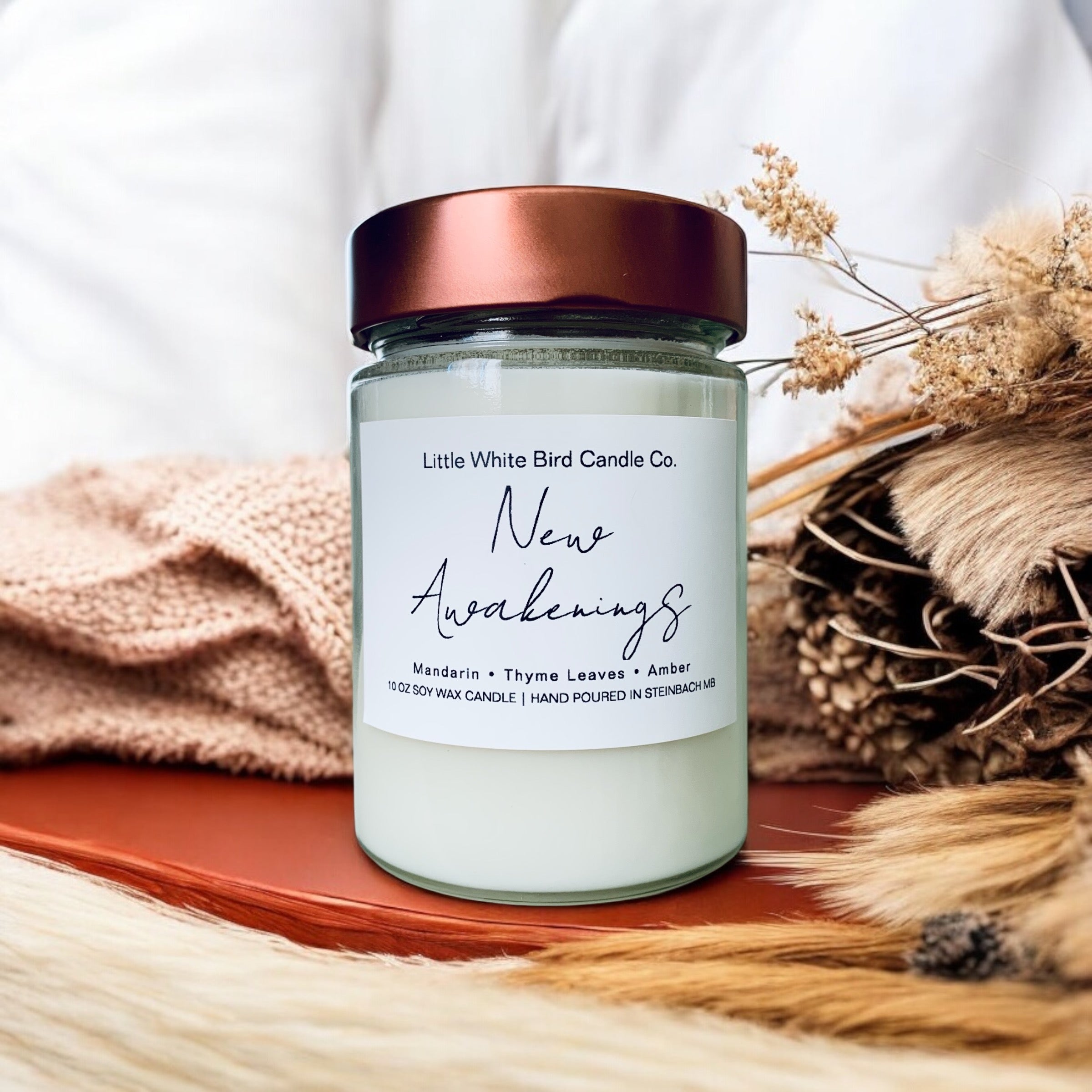 10oz New Awakenings Candle • Mandarin • Thyme Leaves • Amber