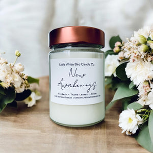 10oz New Awakenings Candle • Mandarin • Thyme Leaves • Amber