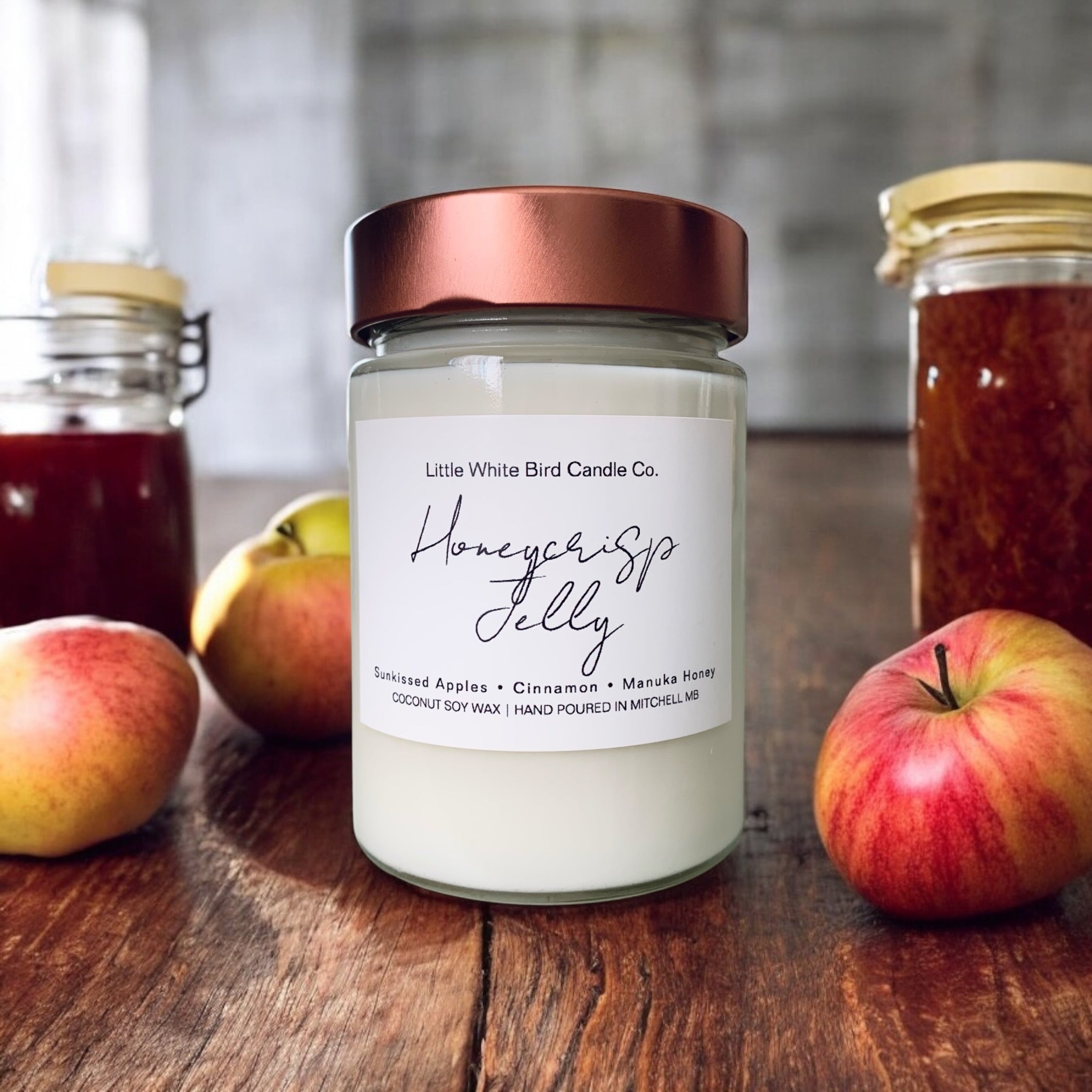 10oz HoneyCrisp Jelly Candle • Sunkissed Apples • Cinnamon • Manuka Honey