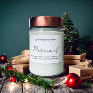 10oz Merrimint Candle • Peppermint Candy • Vanilla • Winter Breeze