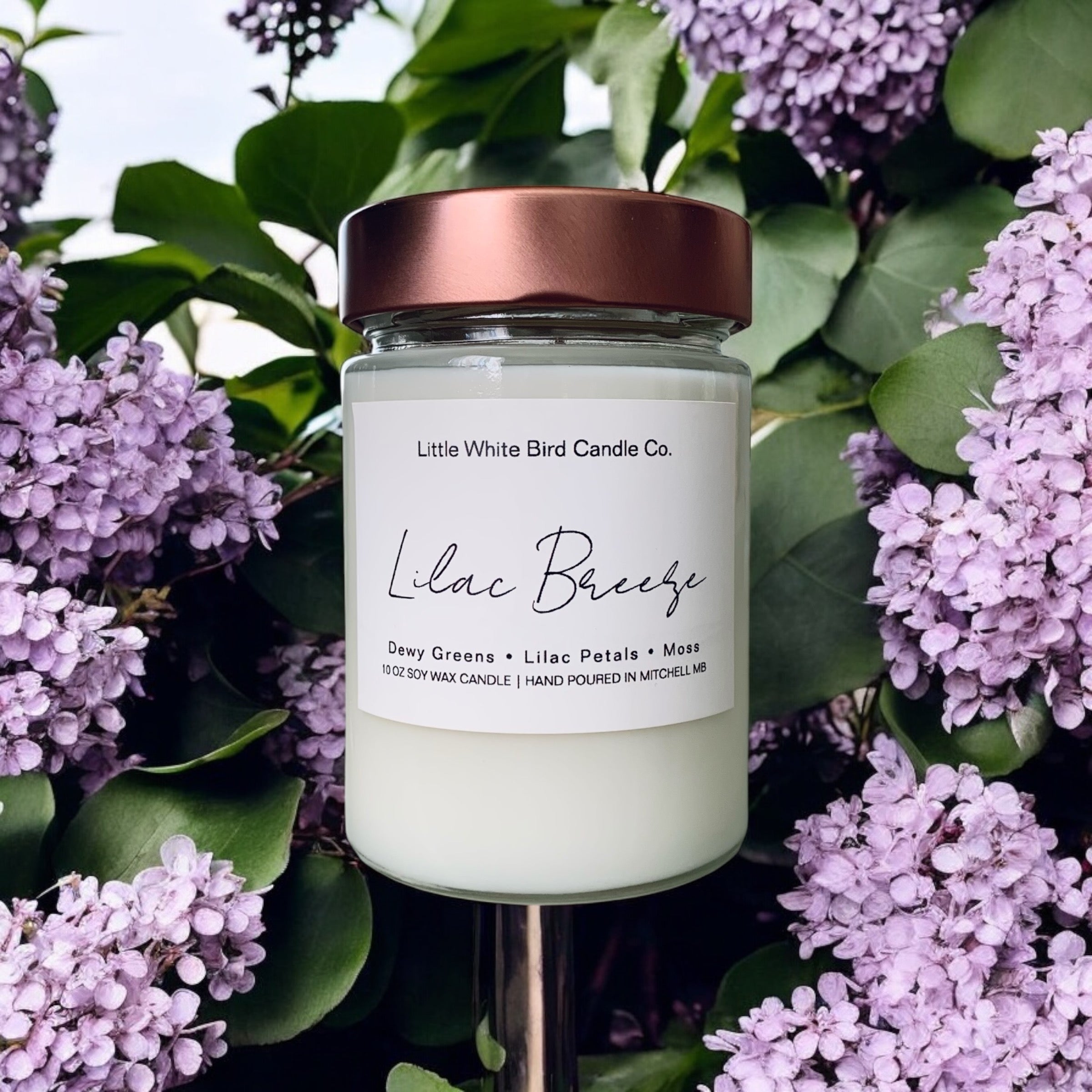 10oz Lilac Breeze Candle • Dewy Greens • Lilac Petals • Moss