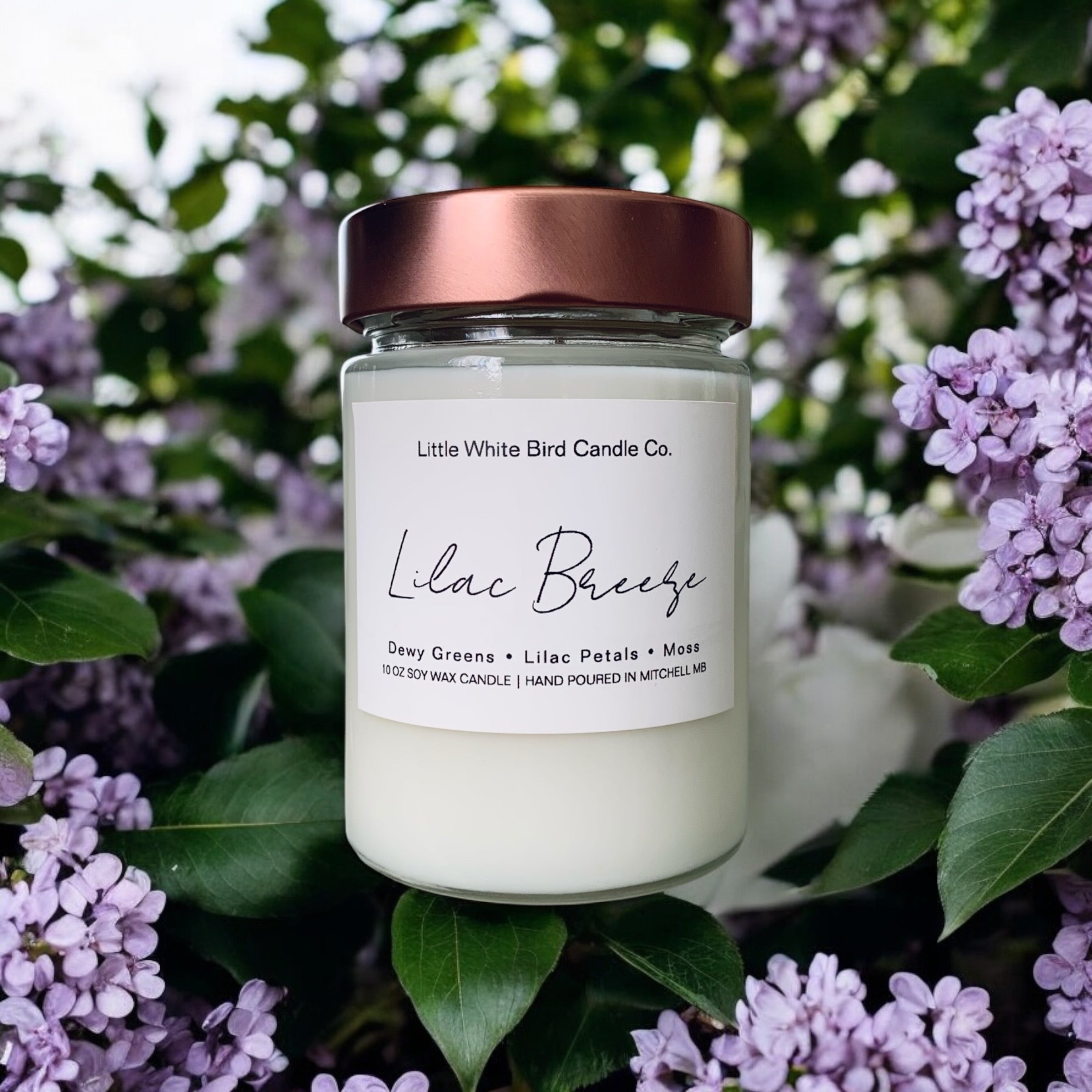 10oz Lilac Breeze Candle • Dewy Greens • Lilac Petals • Moss