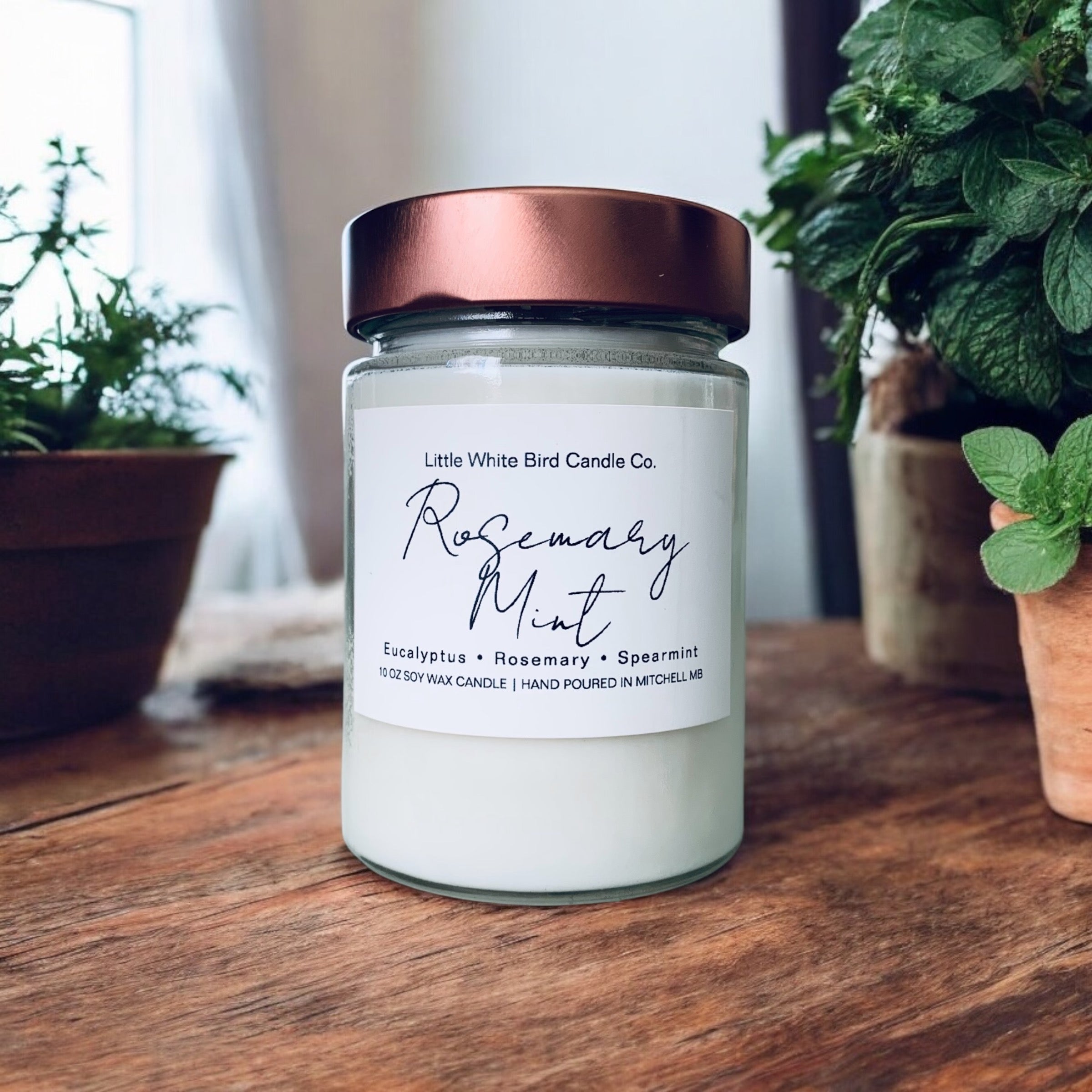 10oz Rosemary Mint Candle • Eucalyptus • Rosemary • Spearmint