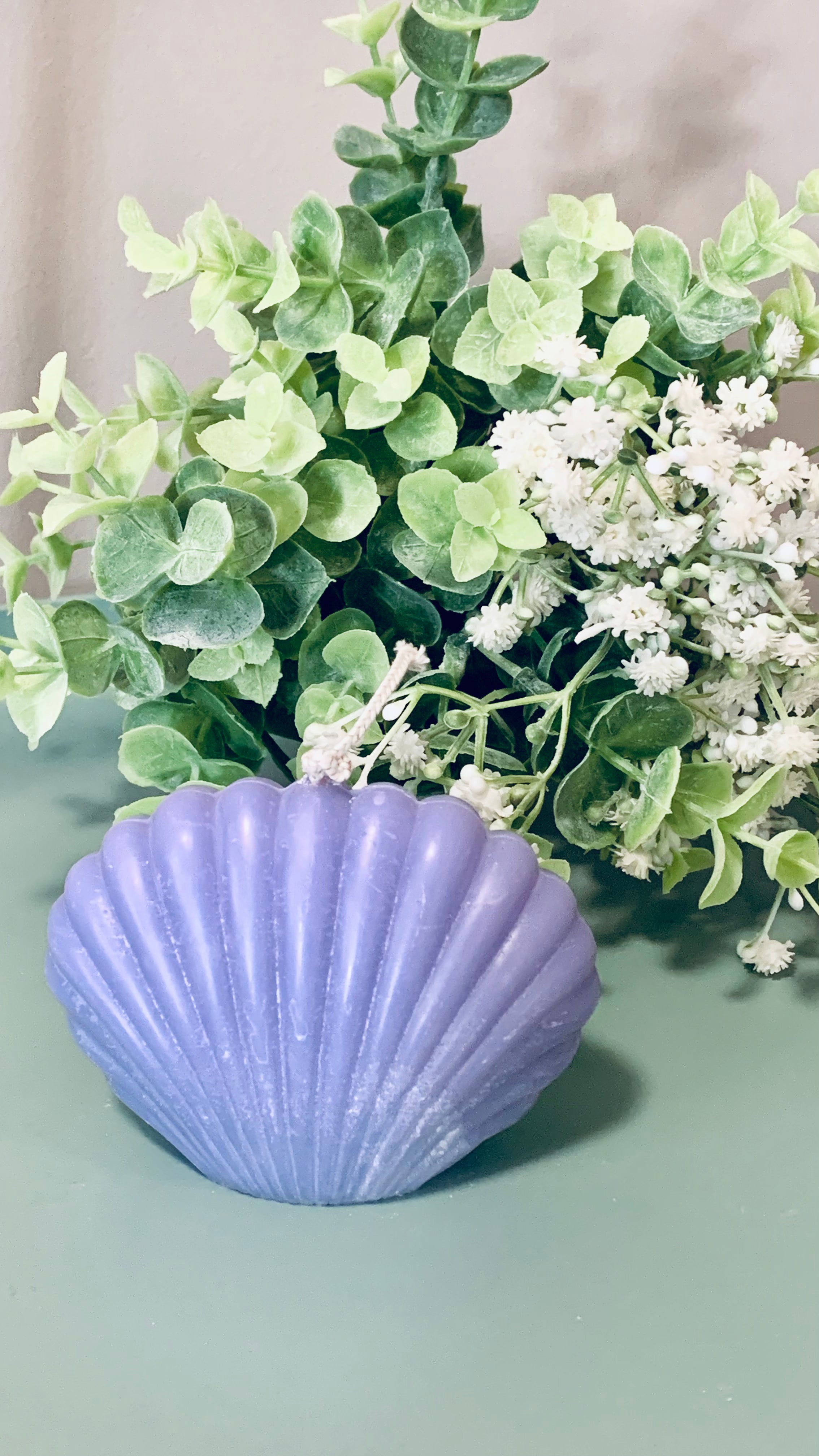 Sea Shell Soy Wax Candle Unscented Hand Poured Aesthetics Home Decor