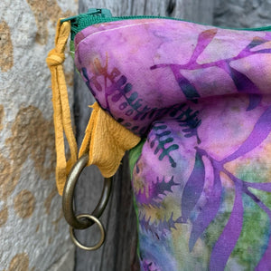 “Flora” 100% Cotton Batik Project Bag • Boreal Forest Series