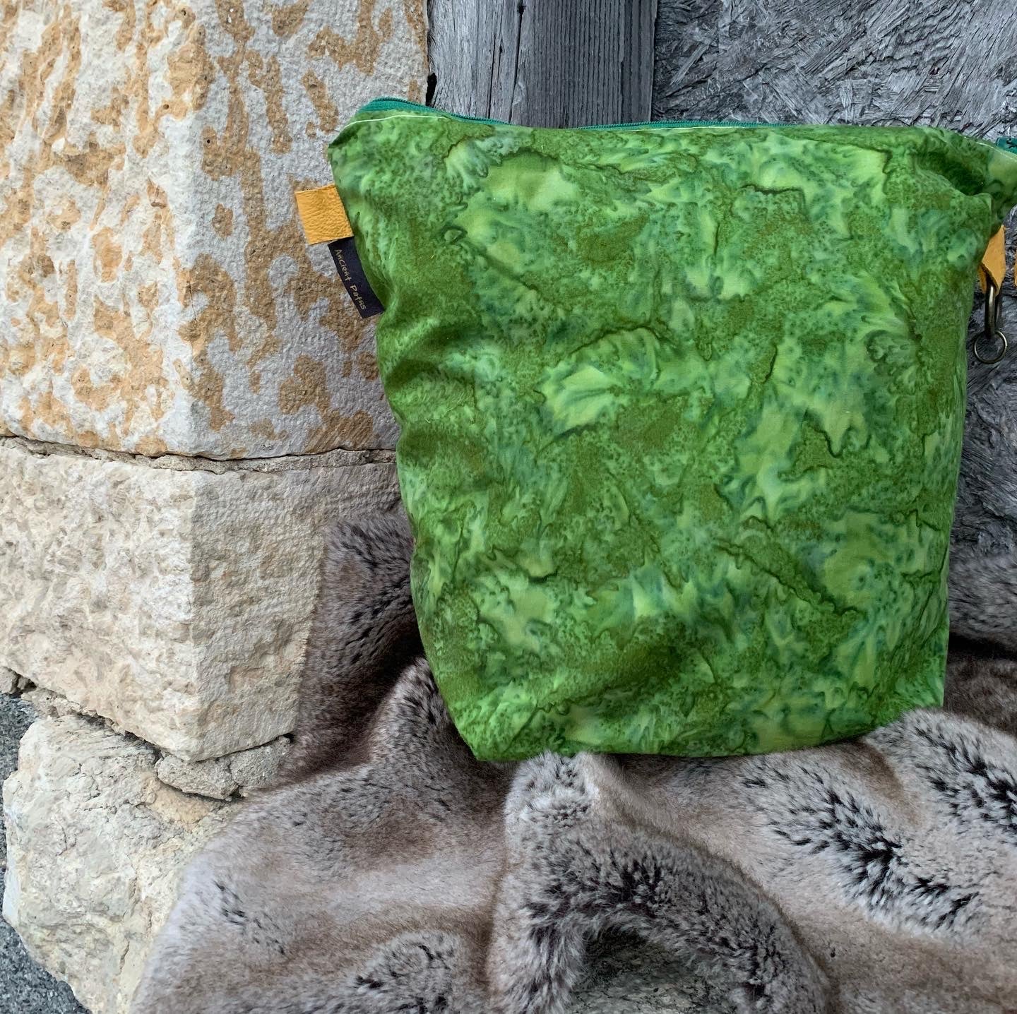 “Flora” 100% Cotton Batik Project Bag • Boreal Forest Series