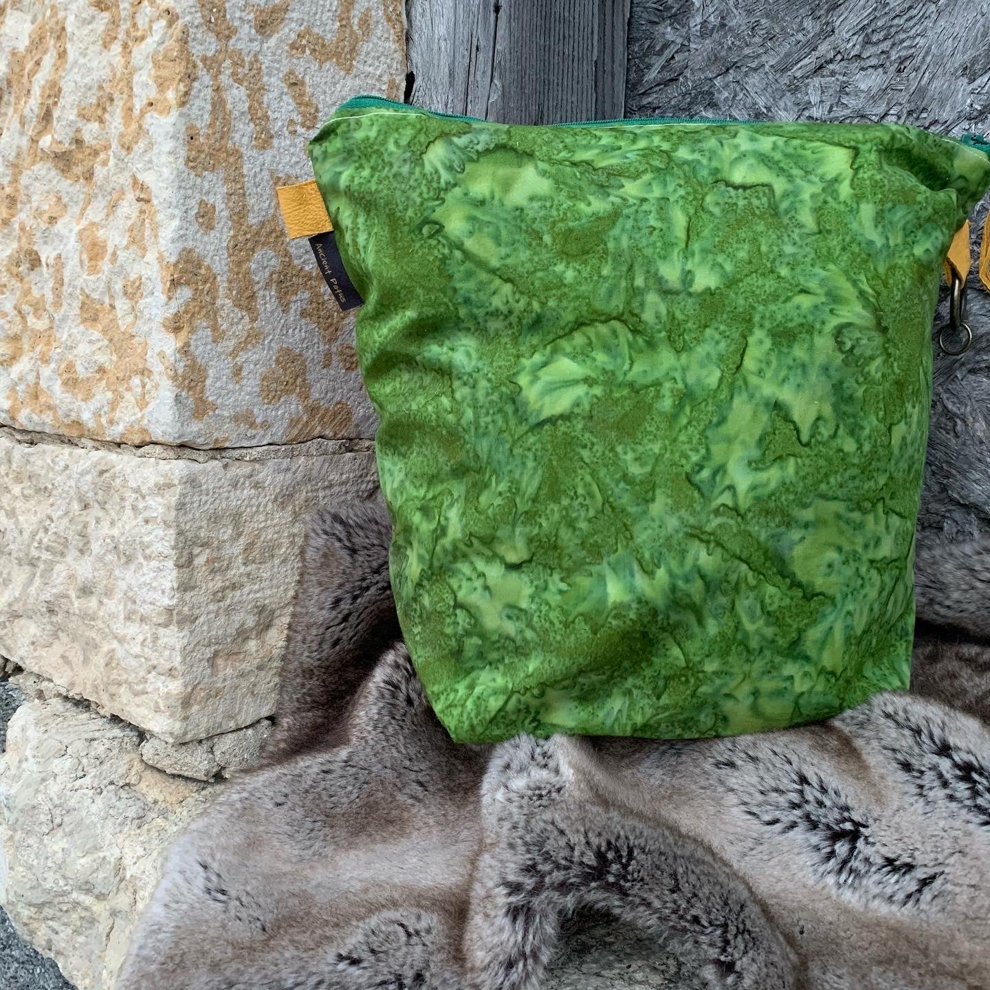 “Aura” 100% Cotton Batik Project Bag • Boreal Forest Series