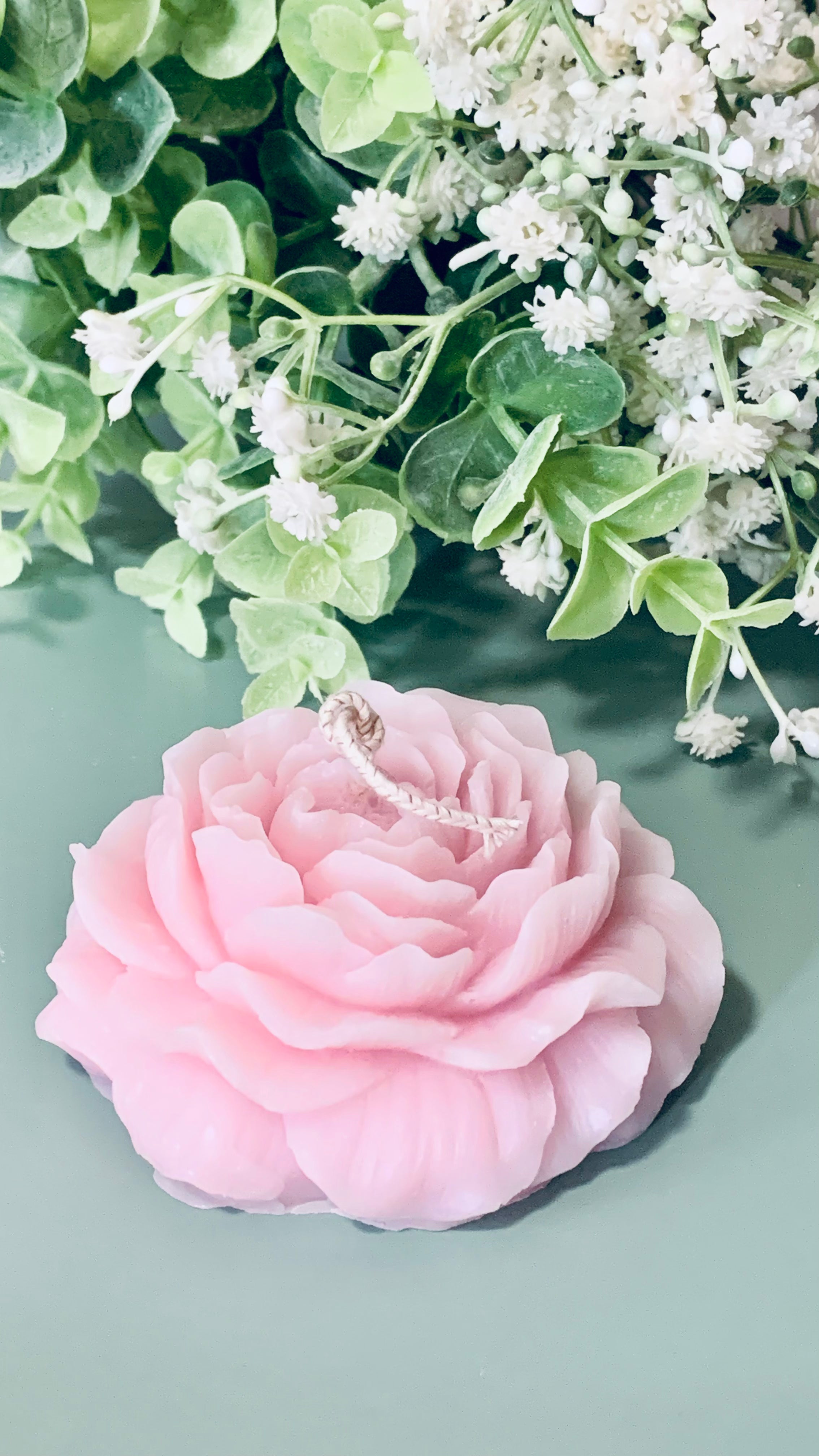 Peony Flower Soy Wax Candle • Decor Candle • Aesthetic